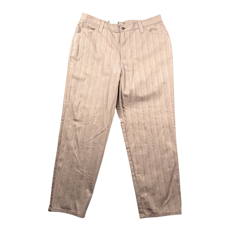 Riders by Lee Casual Pants Women 16P Brown Mocha Herringbone Striped Eased 34x27